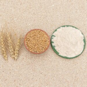 wheat grain wheat flour in a bowl