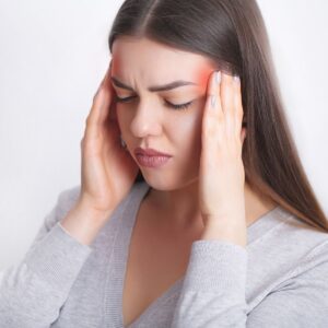 woman suffer from migraine symptoms of insulin resistance