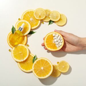 Vitamin C-rich food for collagen and serums