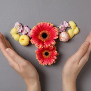 woman health hormones vagina shaped as flowers menaupose