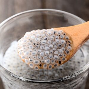 gel form basil seed fiber rich food for gut health