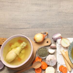 glycine food sources bone broth chicken